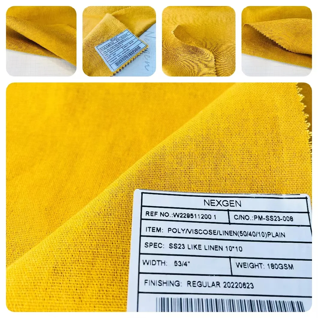 Hot Sales Linen Blended Woven Pants Fabric Manufacturer Customized Textile Garment Linen Flax Viscose Fabric for Garment