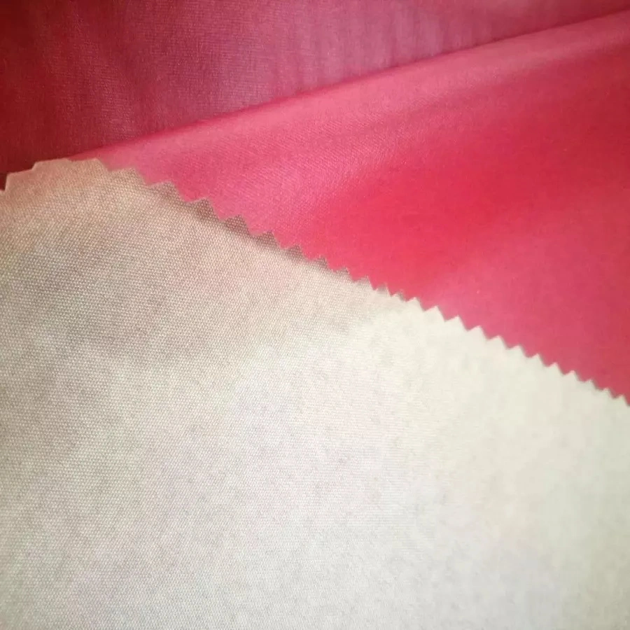 100% Polyester Fake Leather Fabric Milk PU Coating Waterproof Fabric